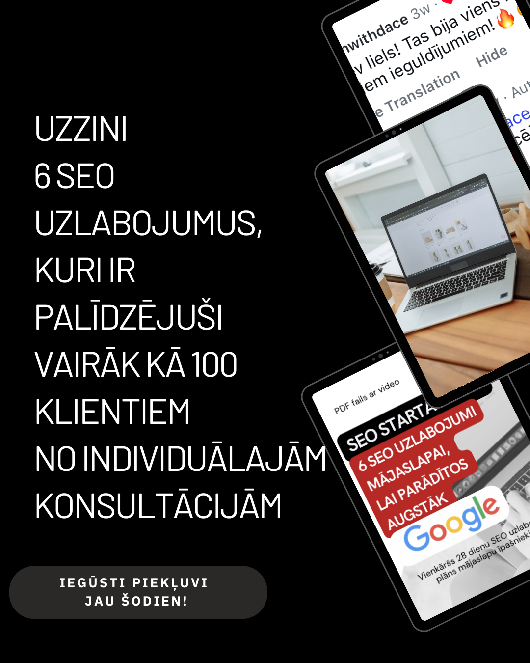 SEO STARTA PLĀNS - 6 SEO UZLABOJUMI (PDF + VIDEO)